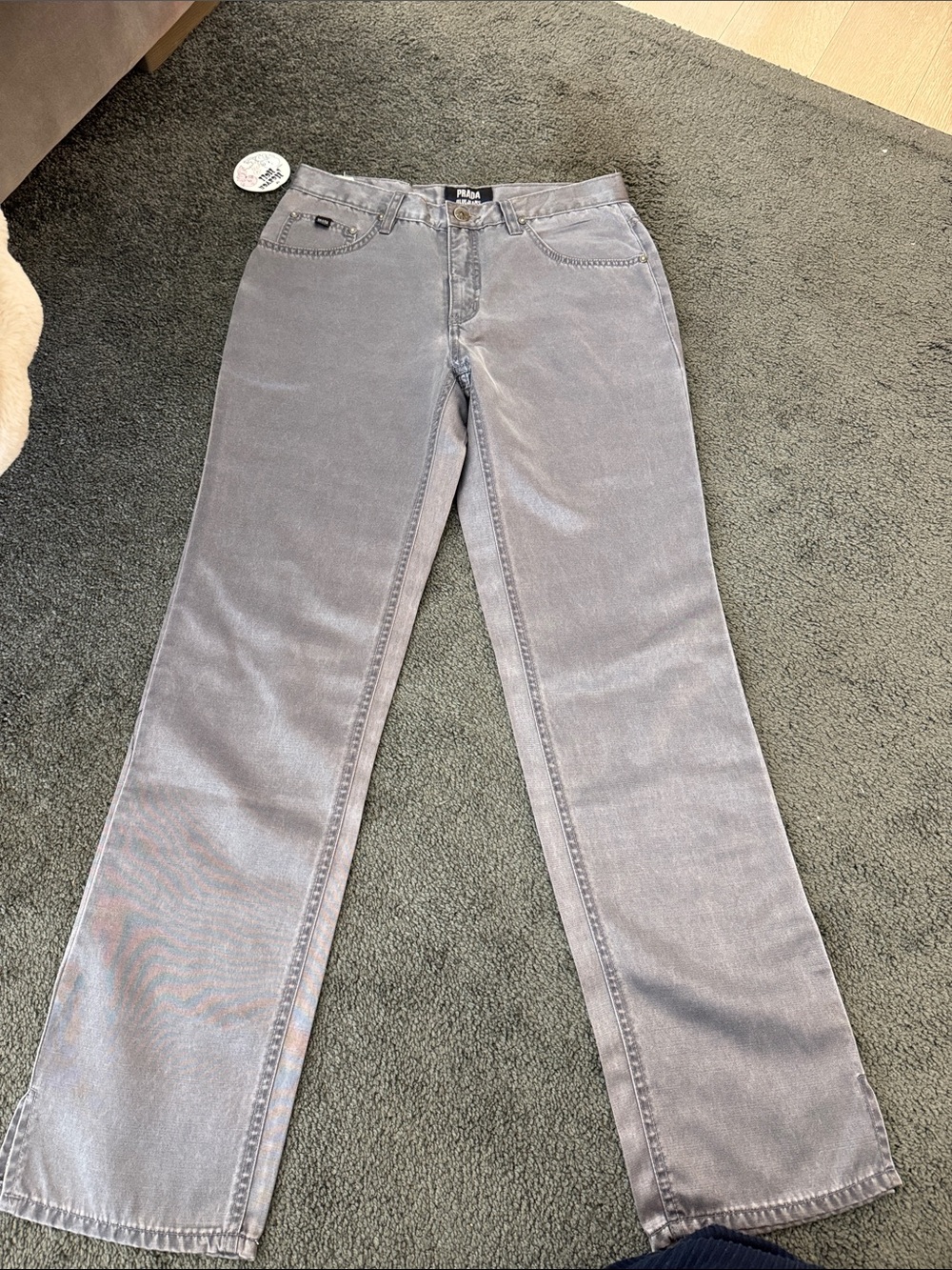 Prada Women's Flared Jeans in Light Gray